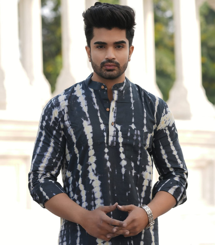 Chirja men’s indo western tie-dye kurta