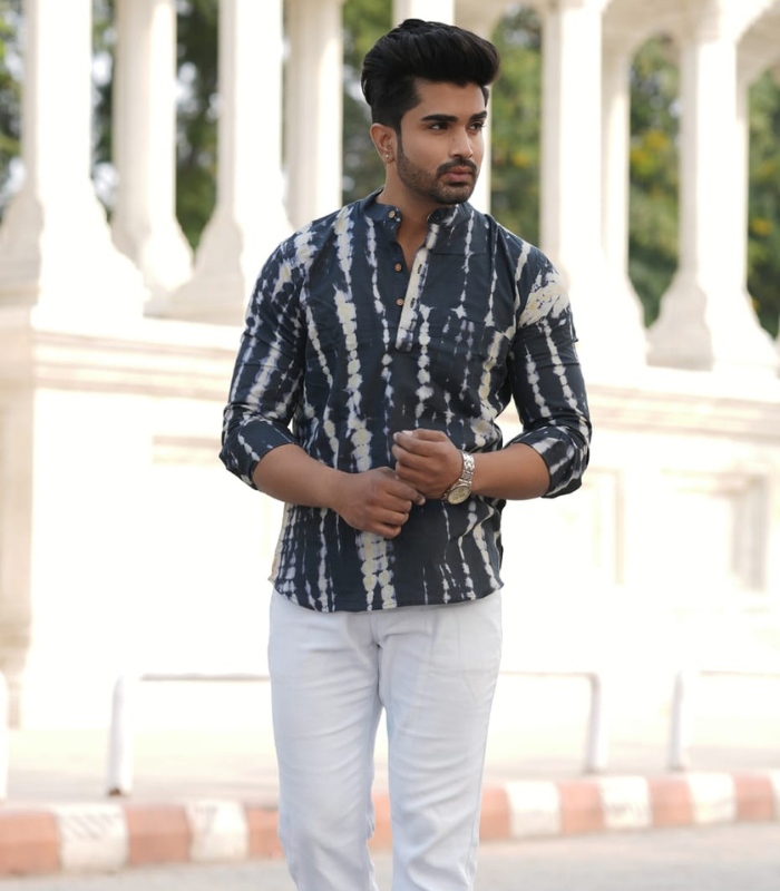 chirja-handprinted-bagru-printed-cotton-shirt-front-view